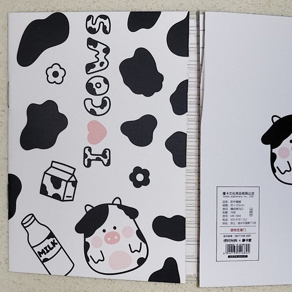 Kawaii Holstein-Friesian black and white baby Cow mini notebook notepad #3 - Picture 1 of 2